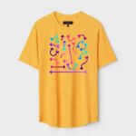 Yellow Unisex Cotton Regular Fit Printed Round Neck T-Shirt