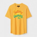 Yellow Unisex Cotton Regular Fit Printed Round Neck T-Shirt