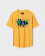 Yellow Unisex Polyster Regular Fit Printed Round Neck T-Shirt