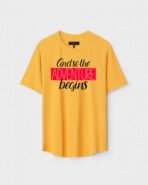Yellow Unisex Polyster Regular Fit Printed Round Neck T-Shirt