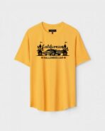 Yellow Unisex Cotton Regular Fit Printed Round Neck T-Shirt