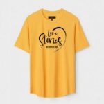 Yellow Unisex Cotton Regular Fit Printed Round Neck T-Shirt