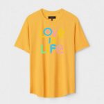 Yellow Unisex Cotton Regular Fit Printed Round Neck T-Shirt