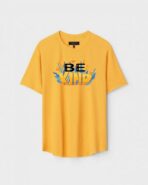 Yellow Unisex Polyster Regular Fit Printed Round Neck T-Shirt
