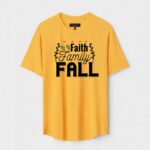 Yellow Unisex DOT KNIT Regular Fit Printed Round Neck T-Shirt