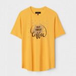 Yellow Unisex Polyster Regular Fit Printed Round Neck T-Shirt