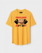 Yellow Unisex Polyster Regular Fit Printed Round Neck T-Shirt