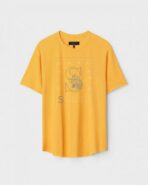 Yellow Unisex Polyster Regular Fit Printed Round Neck T-Shirt
