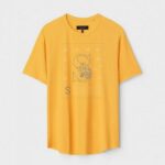 Yellow Unisex Cotton Regular Fit Printed Round Neck T-Shirt