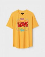Yellow Unisex Cotton Regular Fit Printed Round Neck T-Shirt