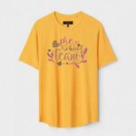 Yellow Unisex Cotton Regular Fit Printed Round Neck T-Shirt