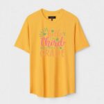 Yellow Unisex Cotton Regular Fit Printed Round Neck T-Shirt