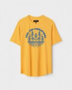 Yellow Unisex Cotton Regular Fit Printed Round Neck T-Shirt