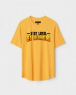 Yellow Unisex Cotton Regular Fit Printed Round Neck T-Shirt