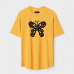 Yellow Unisex Cotton Regular Fit Printed Round Neck T-Shirt