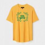Yellow Unisex Cotton Regular Fit Printed Round Neck T-Shirt