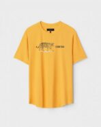 Yellow Unisex Cotton Regular Fit Printed Round Neck T-Shirt