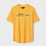 Yellow Unisex Cotton Regular Fit Printed Round Neck T-Shirt