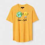 Yellow Unisex Cotton Regular Fit Printed Round Neck T-Shirt