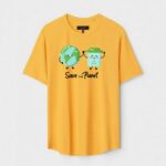 Yellow Unisex Cotton Regular Fit Printed Round Neck T-Shirt