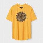 Yellow Unisex Cotton Regular Fit Printed Round Neck T-Shirt