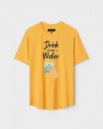 Yellow Unisex Cotton Regular Fit Printed Round Neck T-Shirt