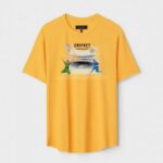 Yellow Unisex Cotton Regular Fit Printed Round Neck T-Shirt