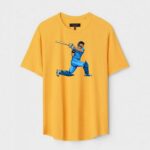 Yellow Unisex Cotton Regular Fit Printed Round Neck T-Shirt