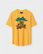 Yellow Unisex Cotton Regular Fit Printed Round Neck T-Shirt