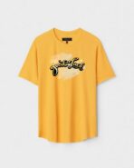 Yellow Unisex Cotton Regular Fit Printed Round Neck T-Shirt
