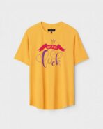 Yellow Unisex Cotton Regular Fit Printed Round Neck T-Shirt