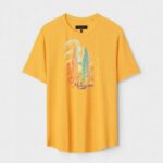 Yellow Unisex Cotton Regular Fit Printed Round Neck T-Shirt