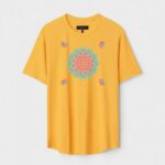 Yellow Unisex Cotton Regular Fit Printed Round Neck T-Shirt