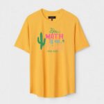 Yellow Unisex Cotton Regular Fit Printed Round Neck T-Shirt