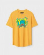 Yellow Unisex Cotton Regular Fit Printed Round Neck T-Shirt
