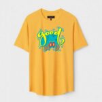 Yellow Unisex Cotton Regular Fit Printed Round Neck T-Shirt
