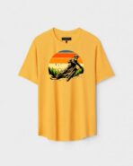 Yellow Unisex Cotton Regular Fit Printed Round Neck T-Shirt