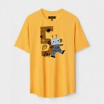 Yellow Unisex Cotton Regular Fit Printed Round Neck T-Shirt