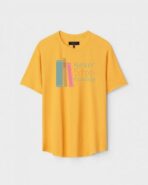 Yellow Unisex Cotton Regular Fit Printed Round Neck T-Shirt