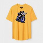 Yellow Unisex Cotton Regular Fit Printed Round Neck T-Shirt