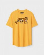 Yellow Unisex Cotton Regular Fit Printed Round Neck T-Shirt
