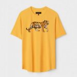 Yellow Unisex Cotton Regular Fit Printed Round Neck T-Shirt