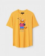 Yellow Unisex Cotton Regular Fit Printed Round Neck T-Shirt