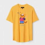 Yellow Unisex Cotton Regular Fit Printed Round Neck T-Shirt