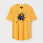 Yellow Unisex Cotton Regular Fit Printed Round Neck T-Shirt