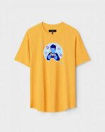 Yellow Unisex Cotton Regular Fit Printed Round Neck T-Shirt