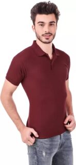 One-H Men's Polo Neck Short Sleeve Casual Tshirt Combo of Maroon, Black, Orange colors (Pack of 3) - Image 3