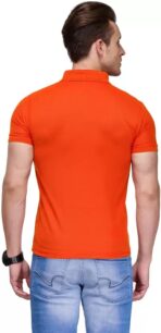 One-H Men's Polo Neck Short Sleeve Casual Tshirt Combo of Black, Orange, Yellow colors (Pack of 3) - Image 3