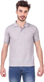 One-H Men's Polo Neck Short Sleeve Casual Tshirt Grey color (Pack of 1)