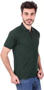 One-H Men's Polo Neck Short Sleeve Casual Tshirt Green color (Pack of 1) - Image 4